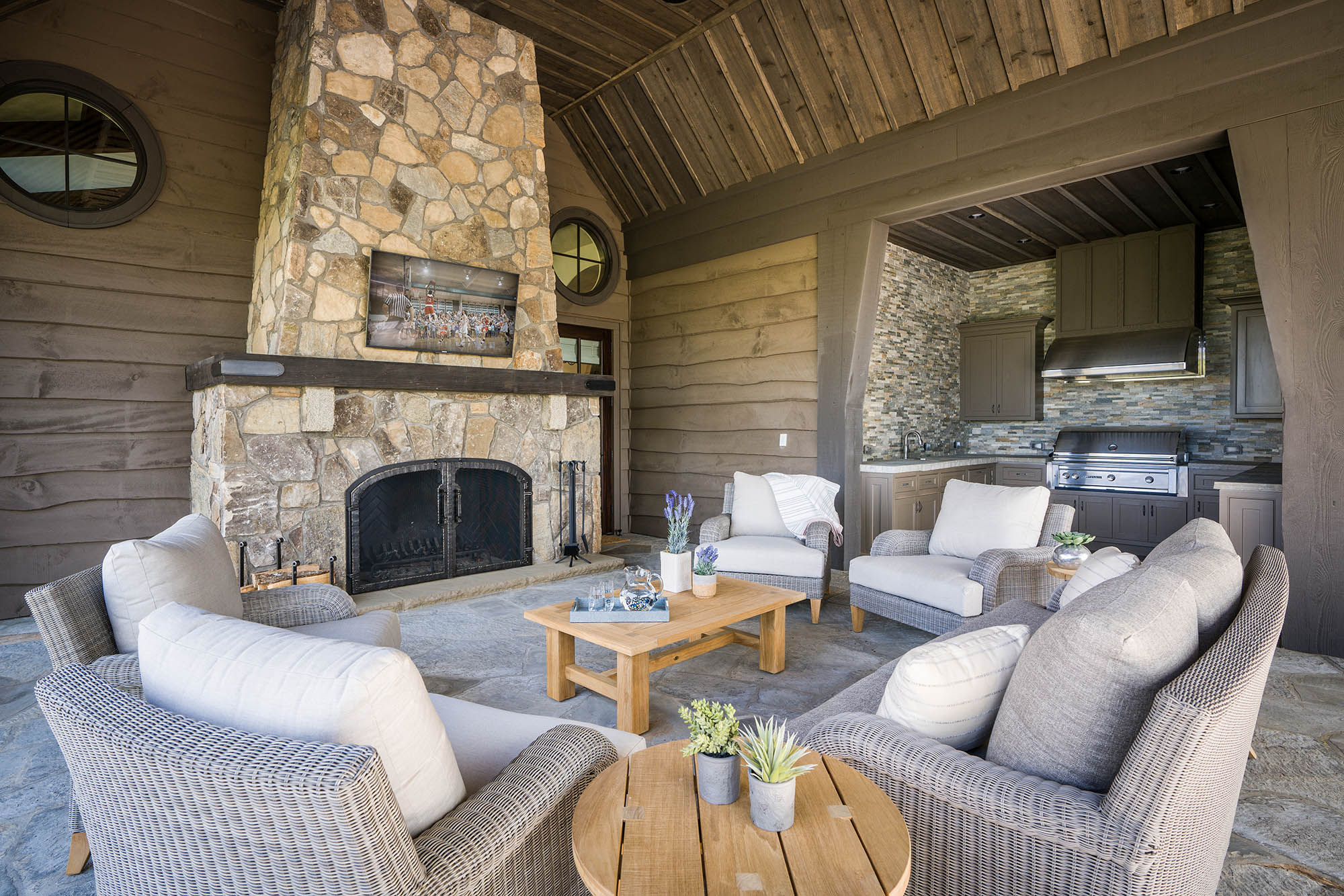 Custom Home at the Cliffs Walnut Cove Outdoor Living Area