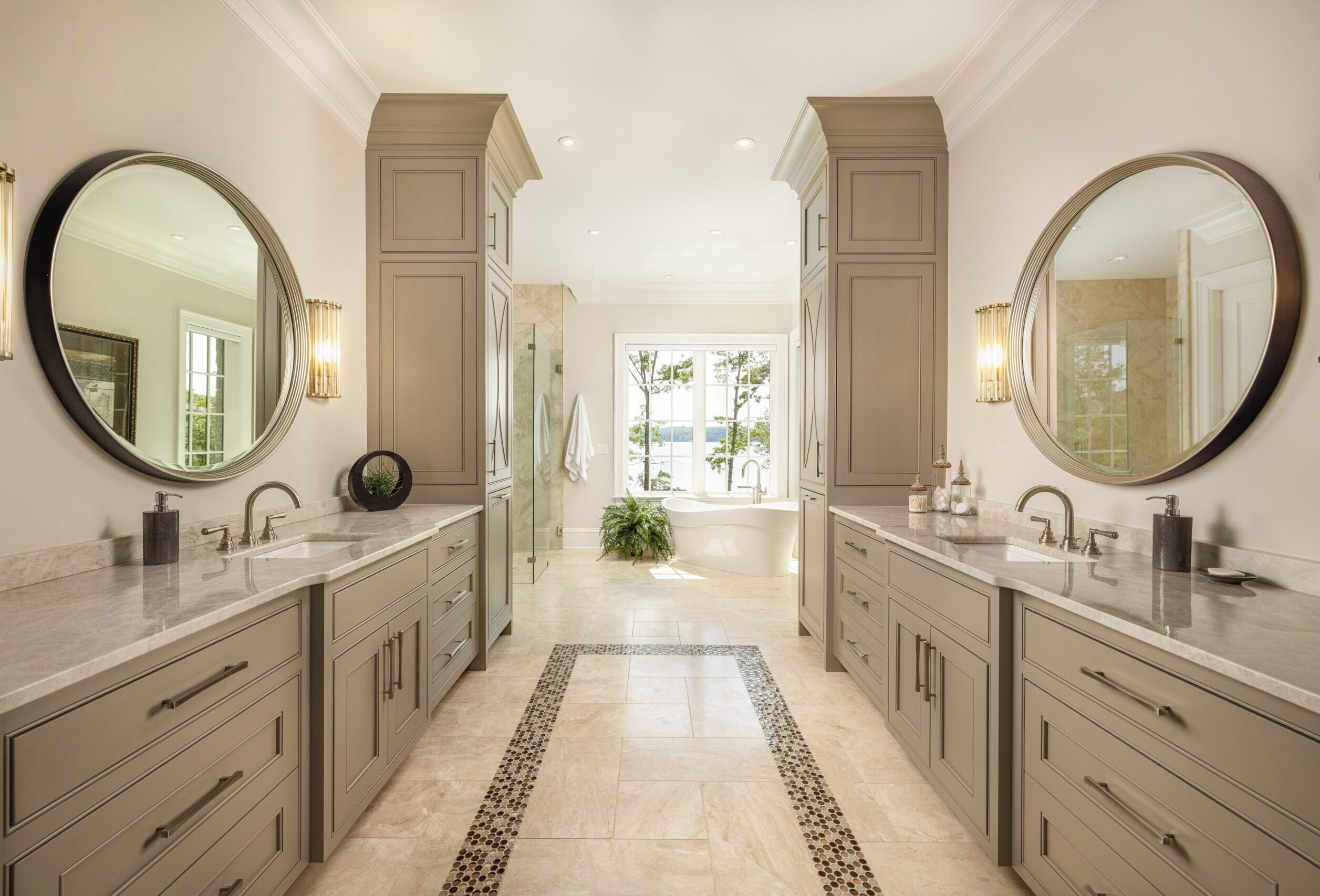 Main Bath with Custom Cabinets at the Cliffs at Keowee Springs
